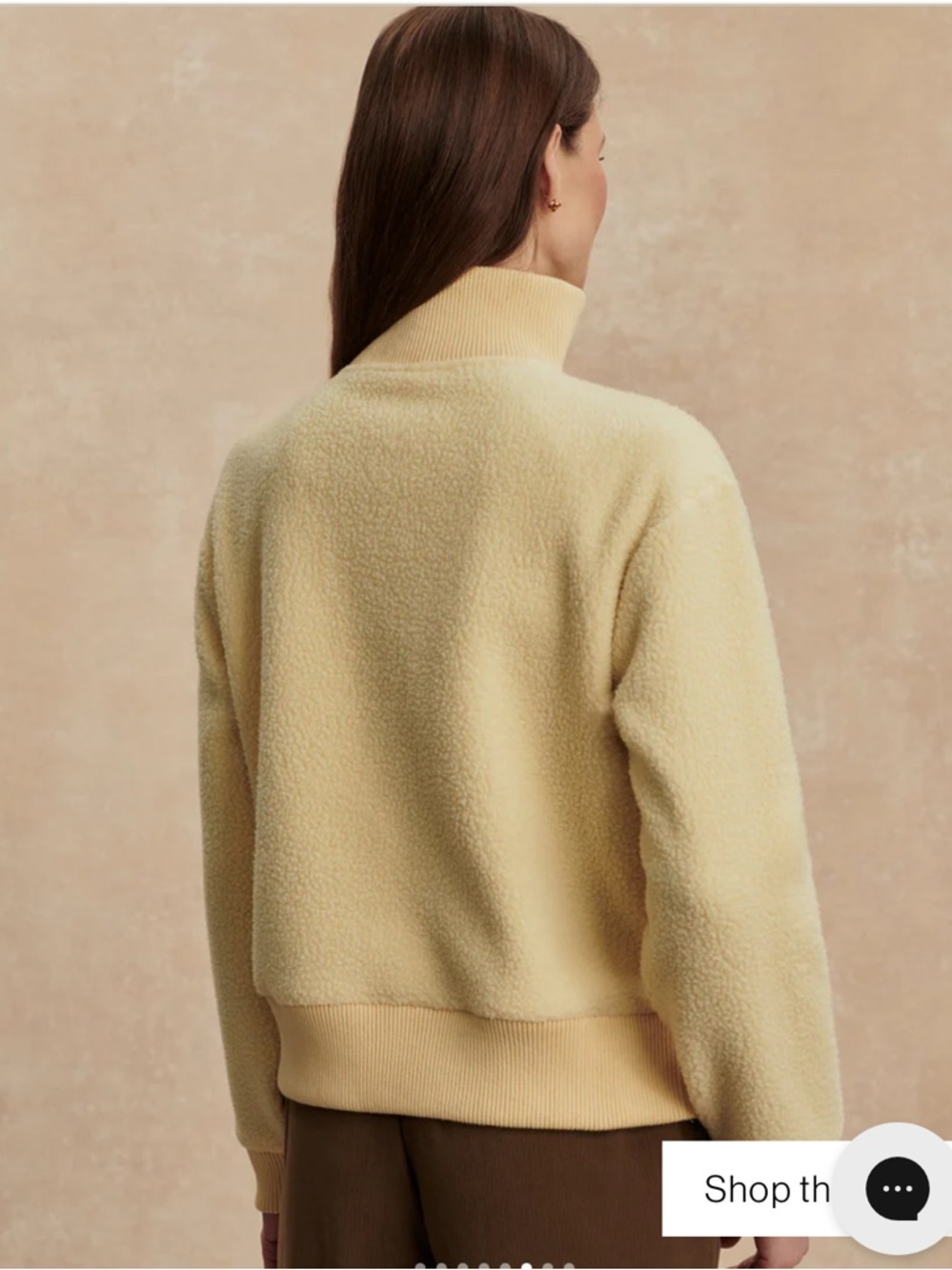 Varley Cream Half-Zip Sherpa Pullover - Picture 6 of 8